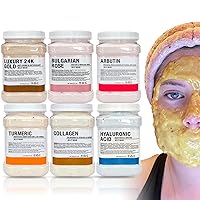 6 Jar Jelly Mask Powder for Facial Mask, Professional Esthetician Supplies for Beauty Spa Salon