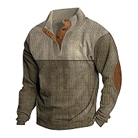 Long Sleeve T Shirt for Men Lapel Collar Button Up Pullover Mock Neck Comfy Sweaters Polo Sweatshirts Pullover Tops