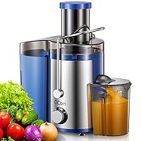 Juicer Machine, 800W Centrifugal Juicer Extractor with Wide Mouth 3” Feed Chute for Fruit Vegetable, Easy to Clean, Stainless Steel, BPA-free (Blue)