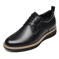 CHAMARIPA Height Increasing Shoes for Men, Leather Lace-up Dress Shoes Invisible Elevator Shoes