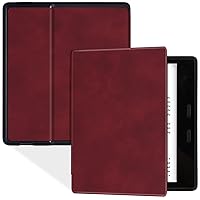 BOZHUORUI Soft Shell Case for All-New Kindle Oasis (10th Generation,2019 Release & 9th Generation,2017 Release) - Slim Lightweight Protective Cover with Auto Sleep/Wake (Wine Red)