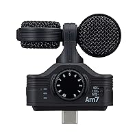Zoom Am7 Stereo Microphone for Android, Mid-Side Stereo, Rotatable Capsule for Alignment with Camera, for Recording Audio for Music, Videos, Interviews, and More