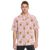 vvfelixl Cute Avocado Friends Hawaiian Shirt for Men,Men's Casual Button Down Shirts Short Sleeve for Men S