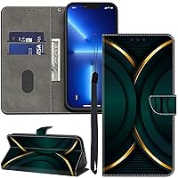 for Samsung Galaxy A14 5G Wallet Case with Credit Card Holder, Flip Book PU Leather Protective Magnetic Cover for Samsung A1 4 5G Phone Case-Gold Line