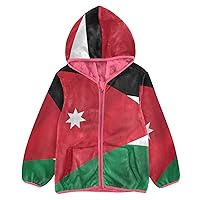 Patriot Girls Fleece Coat Jordan Flag Zip-Up Hoodie Warm Outerwear Soft Hooded Jacket 3-10T