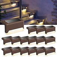 Solar Lights Outdoor Waterproof - 16Pack Motion Sensor Outdoor Lights - Solar String Lights for Outside - Outdoor Solar Lights for Yard,Garden Stair,Deck,Front Step,Front Porch and Patio, Warm White