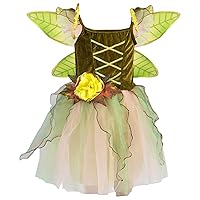 Petitebella Olive Green Fairy Dress 1-10y