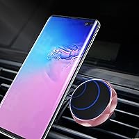 Car Phone Mount,Magnetic Phone Holder for Car 4 Magnets Vent Car Phone Mount with Silicone Clip Universal Replacement Rotatable 1.3x1.1in Car Phone Holder Car Accessories, Rose Gold
