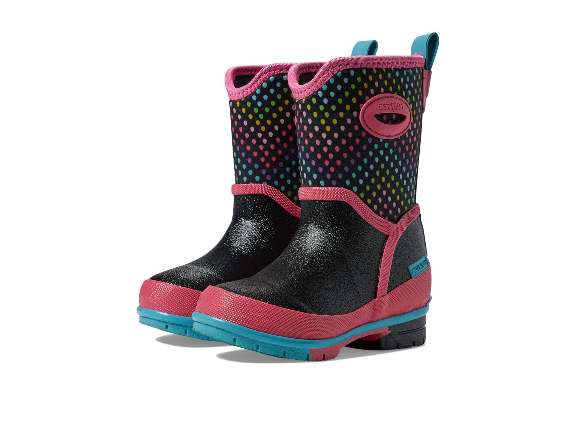 Western Chief Girl's Cold Rated Neoprene Boots (Toddler/Little Kid/Big Kid) Rainbow Wave 13 Little Kid M