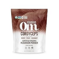 Om Organic Mushroom Superfood Powder, Cordyceps, 100 Servings, Energy and Endurance Support Supplement, 7.05 Ounce (Pack of 1)