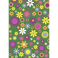 Sketchbook: Cute Floral Print Journal For Kids | 120 Pages, Lined, 7 x 10 in (17.78 X 25.4 cm) - Green (Creative Kids Journals)