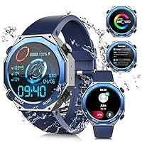 Alpha Gear Military Smart Watches for Men (Answer/Dial), 1.44 Inch AMOLED Tactical Robust IP69K Waterproof Fitness Tracker with Heart Rate SpO2 Blood Pressure 680 mAh Smartwatch for iOS Android