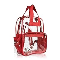 DALIX Clear Backpack Bags Smooth Plastic in Red