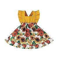 Girl Party Dresses Ruffle Floral Prints Beach Sundress Party Dresses Princess Dress Clothes 6t Girls Clothes