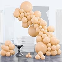 PartyWoo Nude Balloons, 85 pcs Boho Apricot Balloons Different Sizes Pack of 18 Inch 12 Inch 10 Inch 5 Inch Beige Balloons for Balloon Garland or Balloon Arch as Birthday Decorations, Apricot-F05