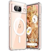 JETech Magnetic Case for Google Pixel 8 6.2-Inch 2023, Compatible with MagSafe Accessories, Shockproof Protective Phone Cover, Non-Yellowing Hard Clear PC Back (Clear)