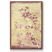 Renditions Gallery Canvas Flower Wall Art Modern Decorations Paintings Vintage Floral Impression Glam Romantic Watercolor Walnut Floater Frame Artwork for Bedroom Office Kitchen - 17