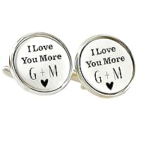 I Love You More Cufflinks Personalized Gift for Groom from Bride on Wedding Day Husband Gift from Wife Anniversary Gift Birthday Gift Mens LOVE-YOU-MORE-CUFFLINKS