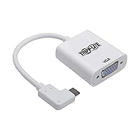 Tripp Lite Right Angle USB-C to VGA Adapter (M/F), USB 3.1 Gen 1, 1080p @ 60Hz, 5 Gbps, White (U444-06N-VGA-RA)