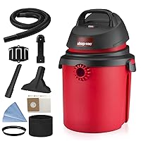 4 Gallon 4.0 Peak HP Wet/Dry Vacuum, Portable Compact Shop Vacuum with Tool Holder, Wall Bracket & Attachments, Ideal for Home, Jobsite, Garage, Car & Workshop. 5890470