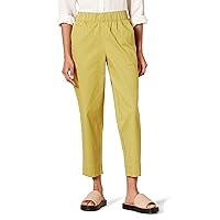 Amazon Essentials Women's Stretch Cotton Pull-on Mid Rise Relaxed-Fit Ankle Length Pant