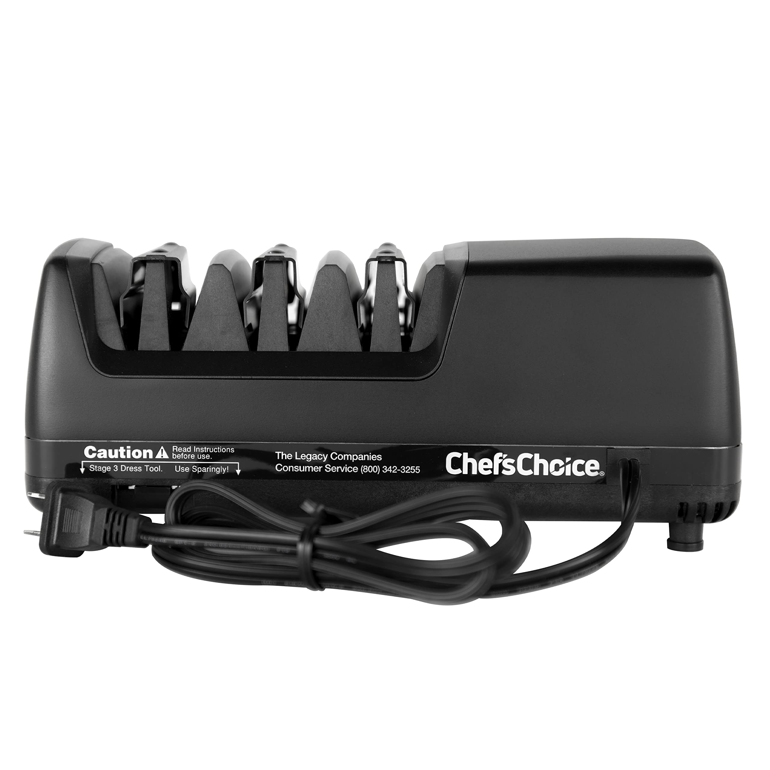 Chef’sChoice Trizor 15XV Professional Electric Knife Sharpener With 100-Percent Diamond Abrasives And Precision Angle Guides For Straight Edge and Serrated Knives, 3-Stage, Black