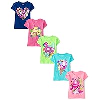 The Children's Place girls Pumpkins Leaves Team Spice Short Sleeve Graphic T Shirt 2 Pack