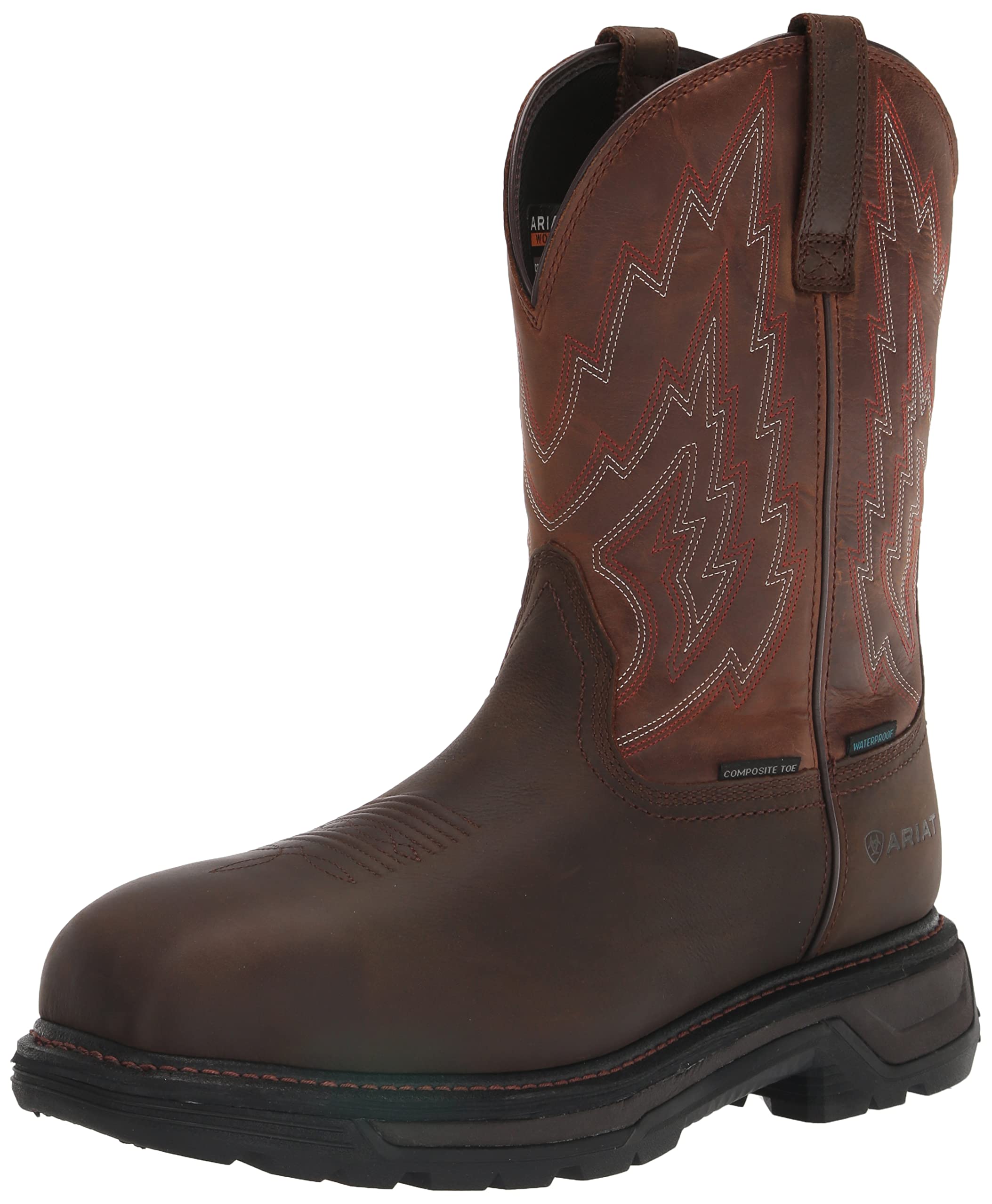 ARIAT Men's Big Rig H20 Composite Toe Work Boot, Dark Brown/Distressed Brown