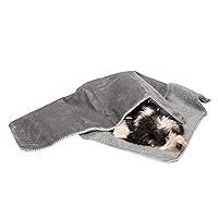 Furhaven Waterproof & Self-Warming Throw Blanket for Dogs & Indoor Cats, Washable & Reflects Body Heat - Terry & Sherpa Dog Blanket - Silver Gray, Large