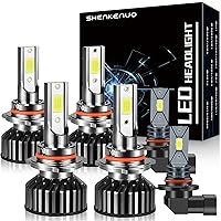 SHENKENUO Fit For GMC SIERRA 1500 2500 (2003-2006) 9005+9006 High/Low Beam Halogen Replacement LED Bulbs + 9145 LED Fog Light Bulbs,Pack of 6