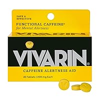 Caffeine Pills, 200mg Caffeine per Dose, Safely and Effectively Helps You Stay Awake, No Sugar, Calories or Hidden Ingredients, Energy Supplement, 40 Tablets