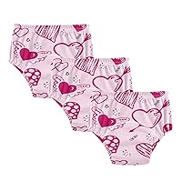 Baby Girls Underwear Potty Training Valentine's Day Gifts Red Hearts Pink 3pcs Soft Cotton Overnight Potty Training