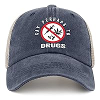 Hat Men Trendy No Maybe Weed 420 Trucker Hat for Women AllBlack Ball Caps Trendy for A Fisherman