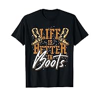 Bull Riding Yeehaw Cowboy Boots Rodeo Gift Line Dance T-Shirt