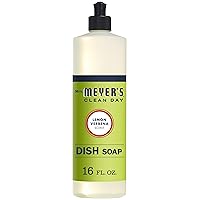 Mrs. Meyer's Clean Day Liquid Dish Soap, Cruelty Free and Non-Toxic, Lemon Verbena Scent, 16 oz- Pack of 6