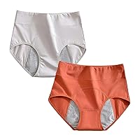 Womens Leakproof Panties 2/3/5 Pack Panties High Waist Cotton Underwear Briefs High Absorbency Underpants Hipster Briefs