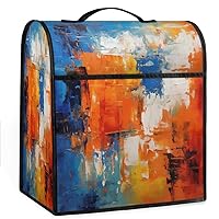 Oil Painting Orange Red Blue Abstract (01) Coffee Maker Dust Cover Mixer Cover with Pockets and Top Handle Toaster Covers Bread Machine Covers for Kitchen Cafe Bar Home Decor