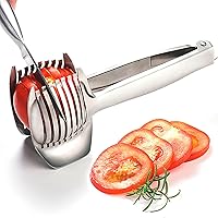 Tomato Slicer and Lemon Slicer, Multipurpose Round Fruit Slicer, Stainless Steel Tomato Holder for Slicing, Easy Fruit Cutter & Vegetable Tools, Potato and Lemon Slicer for Quick Kitchen Tools