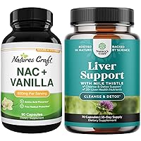 Bundle of NAC Supplement N-Acetyl Cysteine with Vanilla and Liver Cleanse Detox & Repair Complex - with Amino Acids for Liver Detox and Kidney Cleanse - with Milk Thistle Dandelion Root Turmeric