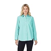 Foxcroft Women's Boyfriend Long Sleeve Solid Pinpoint Shirt
