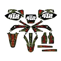 2005-2007 CRF 450 R Apache Green Senge Graphics Complete Kit with Rider I.D. Compatible with Honda