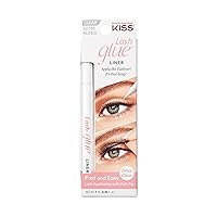 KISS Lash Glueliner, Eyeliner Lash Glue, 2-in-1 Felt-Tip Eyeliner and Lash Adhesive, Includes 1 Glue Liner, Long Lasting Wear, Can Be Used with Strip Lashes and Lash Clusters