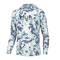 HUK Men's Kc Scott Patterned Pursuit Hoodie, Hooded Fishing Shirt