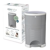 Diaper Dekor Plus Hands-Free Diaper Pail | Gray | Easiest to Use | Just Step – Drop – Done | Doesn’t Absorb Odors | 20 Second Bag Change | Most Economical Refill System |Great for Cloth Diapers