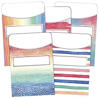 Teacher Created Resources TCR5816 Watercolor Library Pockets - Multi-Pack