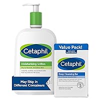 Cetaphil Deep Cleansing Bar 3pk and Moisturizing Lotion 20oz