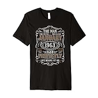 January 1963 Man Myth Legend Shirt 60th Birthday 60 Years Premium T-Shirt