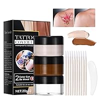Ofanyia Tattoo Cover Up, 2 Colors Tattoo Cover Up Makeup Waterproof, Waterproof & Long-Lasting Skin Concealer Set for Tattoo Removal, Scars, and Other Blemishes
