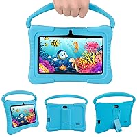Kids Tablet 7 inch, Kids Mode Pre-Installed with WiFi, Bluetooth and Games, Quad Core Processor, 1024x600 IPS HD Display (Blue)