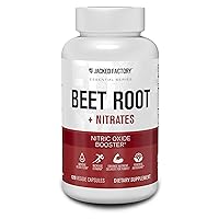 Jacked Factory Beet Root + Nitrates - Beets & Nitric Oxide Supplement with Organic Beet Root Powder, NO3-T® Betaine Nitrate, & Vitamin C for Blood Flow, Stamina, & Antioxidants - 120 Capsules